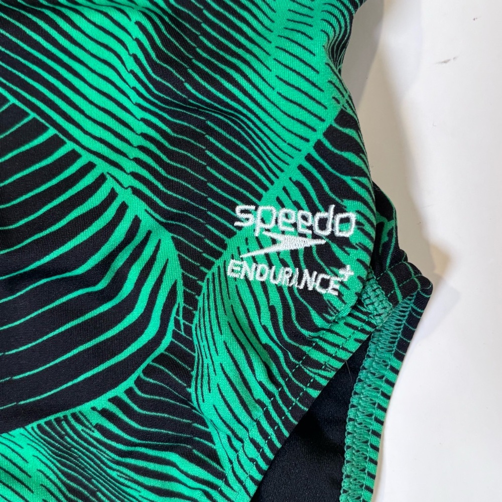 Speedo Swimsuit One Piece Endurance+Flyback Youth Competitive Blue Green S/4 - Picture 3 of 11
